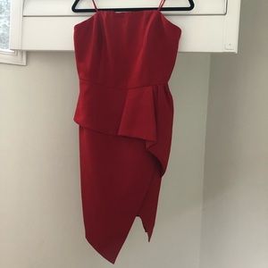Red Adelyn Rae Cocktail dresss strapless